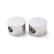 304 Stainless Steel Beads, Flat Round, Stainless Steel Color, 8x5mm, Hole: 2.5mm(STAS-I126-04P-01)