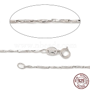 Rhodium Plated 925 Sterling Silver Chain Necklaces, with Spring Ring Clasps, with 925 Stamp, Platinum, 18 inch(45cm)(STER-F039-12P)