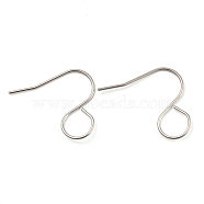 316 Surgical Stainless Steel Earring Hooks, Ear Wire, with Horizontal Loop, Platinum, 21x19x0.8mm, Hole: 5mm, Pin: 0.8mm(STAS-D093-01B-P)