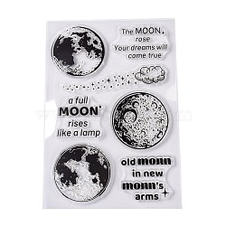 PVC Plastic Stamps, for DIY Scrapbooking, Photo Album Decorative, Cards Making, Stamp Sheets, Moon Pattern, 16x11x0.3cm(DIY-XCP0001-54B)