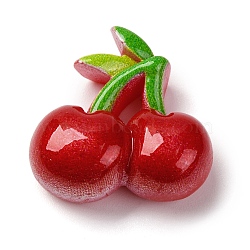 Resin Cabochons, Cherry, 21x20.5x8.5mm(CRES-Z010-03K)