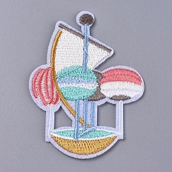 Computerized Embroidery Cloth Iron On/Sew On Patches, Costume Accessories, Hydrogen Balloon, Colorful, 70x51x1mm(DIY-D030-E07)