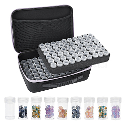 120Pcs Plastic Bead Storage Tubes Sets, with Polyester Bag, Black, 2.6x5.05cm(AJEW-WH0348-240)