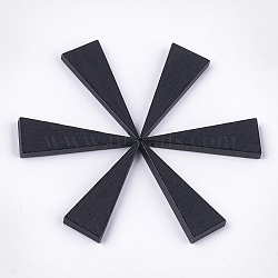 Painted Wood Pendants, Triangle, Black, 39.5x14x4mm, Hole: 1mm(WOOD-T021-12D)