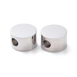 Non-Tarnish 304 Stainless Steel Beads, Flat Round, Stainless Steel Color, 8x5mm, Hole: 2.5mm(STAS-I126-04P-01)