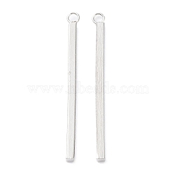 304 Stainless Steel Pendants, Bar Charm, Stainless Steel Color, 37.5x2x2mm, Hole: 1.8mm(STAS-P327-09E-P)