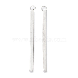 Non-Tarnish 304 Stainless Steel Pendants, Bar Charm, Stainless Steel Color, 37.5x2x2mm, Hole: 1.8mm(STAS-P327-09E-P)