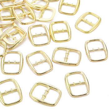 2-Hole Alloy Buttons, Cadmium Free & Nickel Free & Lead Free, Rectangle, Light Gold, 13.5x11x1.5mm, Hole: 4.5x6.5mm