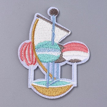Computerized Embroidery Cloth Iron On/Sew On Patches, Costume Accessories, Hydrogen Balloon, Colorful, 70x51x1mm