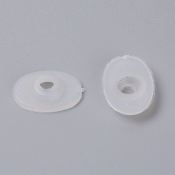 Plastic Doll Eyes Washers, Craft Eyes Accessories, for Crochet Toy and Stuffed Animals, Flat Oval, White, 20x33mm, Hole: 4mm, 1000pcs/bag.