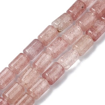 Natural Strawberry Quartz Beads Strands, Column, 10x6mm, Hole: 1mm, about 39pcs/strand, 15.35 inch(39cm)