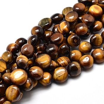 Natural Tiger Eye Nuggets Beads Strands, Tumbled Stone, 4~8x6~9x5~7mm, Hole: 1mm, about 15.3 inch~15.7 inch