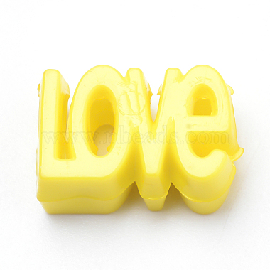 17mm Yellow Alphabet Acrylic Beads