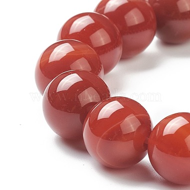 Natural Red Agate Beaded Stretch Bracelets(BJEW-A117-E-25)-3