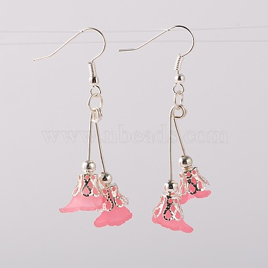 Dangling Transparent Flower Acrylic Pendant Earrings(EJEW-JE01335)-2
