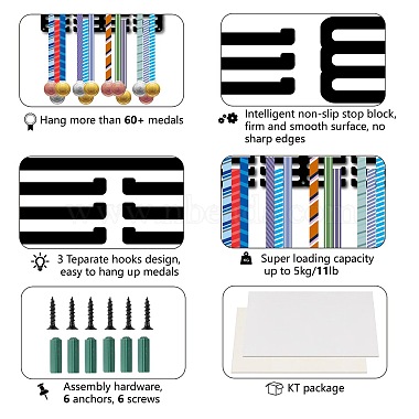 Спортивная тема железная вешалка для медалей настенная стойка для дисплея(ODIS-WH0055-056)-3