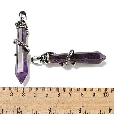 Natural Amethyst Pointed Big Pendants(G-F766-07AS-03)-3