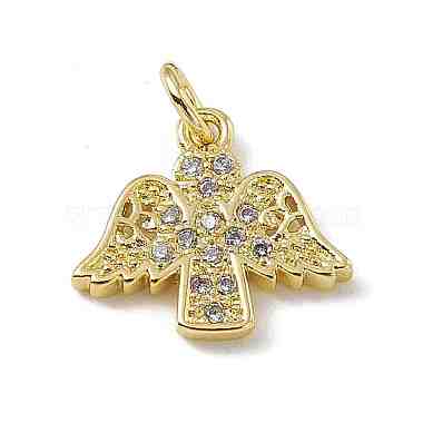 Real 18K Gold Plated Clear Angel & Fairy Brass+Cubic Zirconia Pendants