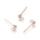 304 Stainless Steel Ball Stud Earring Post(STAS-H410-10RG)-1