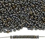TOHO 8/0 Demi Round Beads, Japanese Seed Beads, (613) Matte Color Iris Gray, 3x1.15mm, Hole: 1.2mm, about 744pcs/10g(X-SEED-DR08-0613)