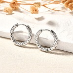 Non-Tarnish 304 Stainless Steel Grooved Hoop Earrings, Stainless Steel Color, 16.5x2.5mm, Pin: 1mm(EJEW-M218-01B-P)