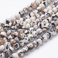 Synthetic Ocean White Jade Bead Strands, Dyed, Round, Black, 8mm, Hole: 1mm, about 48pcs/strand, 15.7 inch(400mm)(X-G-J350-8mm-03)