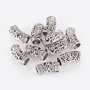 Tibetan Style Alloy Hollow Tube Beads, Antique Silver, 22x12x10mm, Hole: 7mm(PALLOY-J081-03AS)