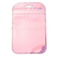 Plastic Laser Packaging Yinyang Zip Lock Bags, Top Self Seal Pouches, Rectangle, Pink, 13x8.5x0.15cm, Unilateral Thickness: 2.5 Mil(0.065mm)(OPP-D003-04E)