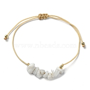 Natural Moonstone Chips Braided Bead Bracelets, Nylon Cords Adjustable Bracelet, Inner Diameter: 3-1/4 inch(8.1cm)(BJEW-JB09851-06)