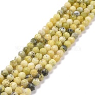 Natural Yellow Turquoise(Jasper) Beads Strands, Faceted, Round, 4.5mm, Hole: 0.8mm, about 90~91pcs/strand, 15.16''(38.5~39cm)(G-D463-11C)