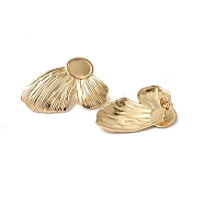Ion Plating(IP) 304 Stainless Steel Stud Earring Findings, Butterfly with Oval Tray Earring Settings, with Ear Nuts, Real 18K Gold Plated, Tray: 10x8mm, 37.5x24x2.8mm, Pin: 0.7mm(STAS-F286-06A-G)