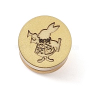 Wax Seal Brass Stamp Head, for Wax Seal Stamp, Rabbit, 15x15mm, Hole: 7mm(STAM-P001-01G-03)