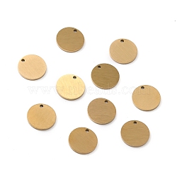 Ion Plating(IP) 304 Stainless Steel Pendants, Double Side Drawbench, Stamping Blank Tag, Flat Round, Golden, 10x1mm, Hole: 1mm(STAS-F271-02A-G)