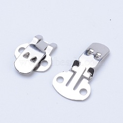 Manganese Plate Shoe Clips, Decorative Shoe Metal Buckles, DIY Shoes Decoration Accessories, Stainless Steel Color, 25x7~14mm, Hole: 2mm(STAS-WH0006-25mm-01P)