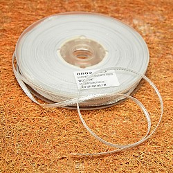 Double Edge Silver Thread Grosgrain Ribbon for Wedding Festival Decoration, WhiteSmoke, 3/8 inch(9mm), about 100yards/roll(91.44m/roll)(SRIB-L012-9mm-000)