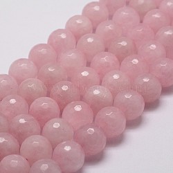 Natural Rose Quartz Beads Strands, Faceted, Round, 6mm, Hole: 1mm, about 61pcs/strand, 14.9 inch~15.1 inch(X-G-D840-20-6mm)
