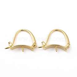 925 Sterling Silver Hoop Earring Findings, with Horizontal Loops, Arch, for Half Drilled Beads, Real 18K Gold Plated, 10x12x2.5mm, Pin: 1mm, Hole: 1mm, Fit for 12mm Beads(STER-D035-21G)