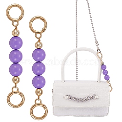 Bag Extension Chain, with ABS Plastic Beads and Light Gold Alloy Spring Gate Rings, for Bag Replacement Accessories, Dark Violet, 13.8cm(FIND-SZ0002-43A-03)