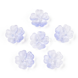 Baking Painted Transparent Glass Bead Caps, Lotus, Lilac, 15x3.5~4.5mm, Hole: 1.6mm, about 980~1000pcs/set(DGLA-N004-14)