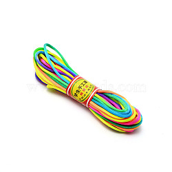 Nylon Rattail Satin Cord, for DIY Making, Round, Colorful, 3mm, about 10.94 Yards(10m)/Bundle(OCOR-WH0066-44)