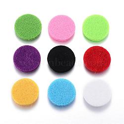 Fibre Perfume Pads, Essential Oils Diffuser Locket Pads, Flat Round, Mixed Color, 22x3mm(DIY-D021-01)