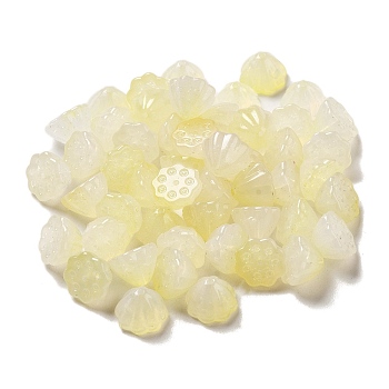 Two Tone Acrylic Beads, Lotus Seedpod, Lemon Chiffon, 7.5x10.5x10.5mm, Hole: 1.2mm, about 1282pcs/500g