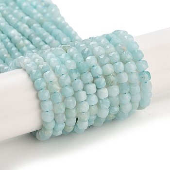 Natural Amazonite Beads Strands, Grade A, Faceted, Cube, 4~5x4~5x4~5mm, Hole: 0.7mm, about 98pcs/strand, 15.35 inch(39cm)