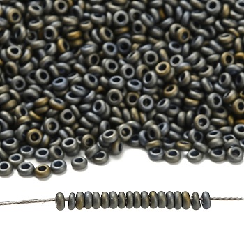 TOHO 8/0 Demi Round Beads, Japanese Seed Beads, (613) Matte Color Iris Gray, 3x1.15mm, Hole: 1.2mm, about 744pcs/10g