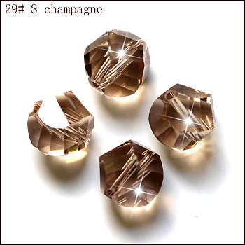 Imitation Austrian Crystal Beads, Grade AAA, Faceted, Polygon, BurlyWood, 8mm, Hole: 0.9~1mm