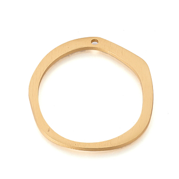 Eco-Friendly Aluminium Pendants, Laser Cut Pendants, Ring, Gold, 53x48.5x2~2.5mm, Hole: 3mm