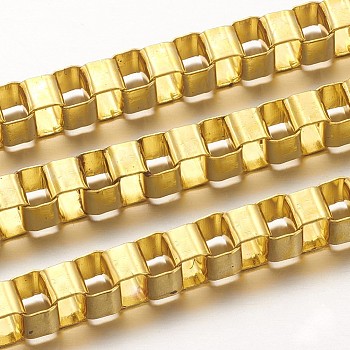Iron Venetian Chains, Box Chains, Soldered, Agrade, Golden, 6x4x5mm
