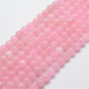 Natural Rose Quartz Bead Strands, Round, 6mm, Hole: 1mm, about 31pcs/strand, 7.4 inches(19cm)(G-G664-01)