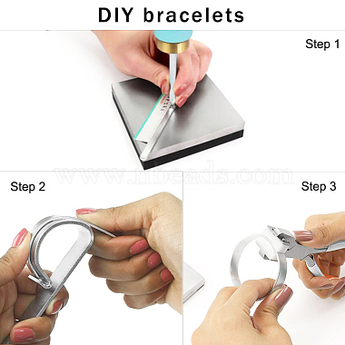 Ébauches de bracelets en acier inoxydable(DIY-H134-02RG)-4