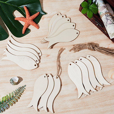 Animal Theme Unfinished Blank Wooden Pendants Set for Painting Arts(WOOD-WH0124-26C)-4
